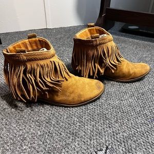 Brown Tassel Booties size 6.5